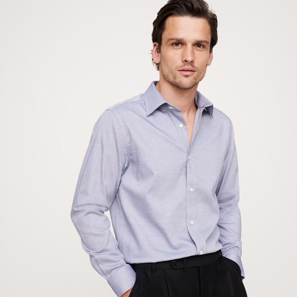 Banana Republic Slim Fit Italian Poplin Blue Dress shirt 15-15.5